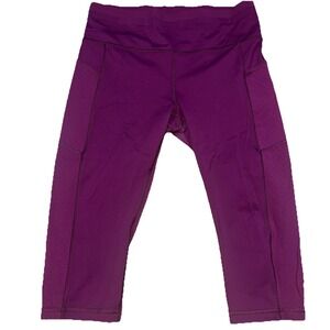 Lululemon Mind Over Miles Crop Leggings 17"‎ Sz 10 Marvel Purple Vented Sides